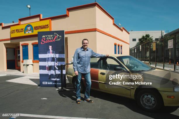 Writer/producer Vince Gilligan attends the Los Pollos Hermanos pop-up at Los Pollos Hermanos on March 30, 2017 in Los Angeles, California.