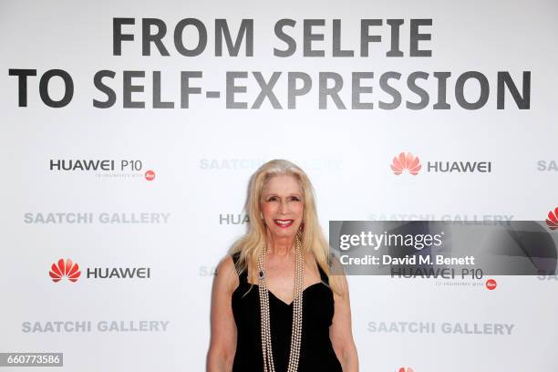 Lady Colin Campbell attends the 'From Selfie To Self-Expression Exhibition, presented by Huawei in partnership with the Saatchi Gallery on March 30,...