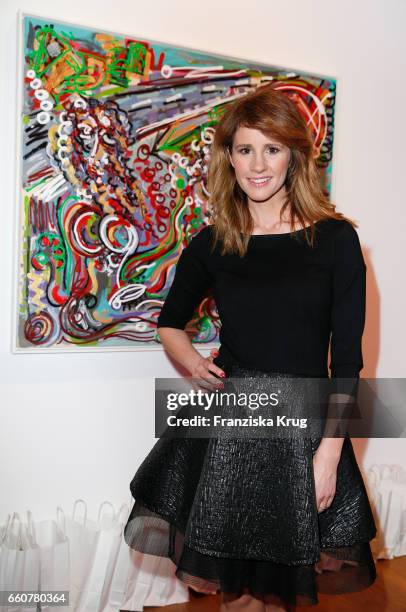 Mareile Hoeppner attends the opening of the exhibition 'Vision' by German artist Leon Loewentraut at artbox berlin gallery on March 30, 2017 in...