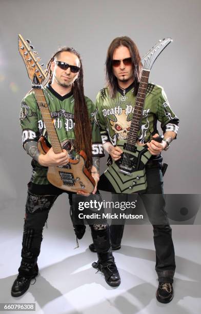 Jason Hook and Zoltan Bathory of Five Finger Death Punch, Download Festival, Donington, United Kingdom, 12th June 2010.