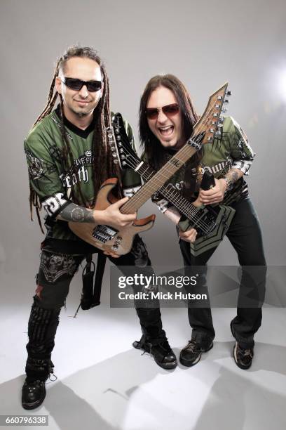 Jason Hook and Zoltan Bathory of Five Finger Death Punch, Download Festival, Donington, United Kingdom, 12th June 2010.