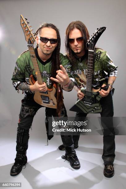 Jason Hook and Zoltan Bathory of Five Finger Death Punch, Download Festival, Donington, United Kingdom, 12th June 2010.