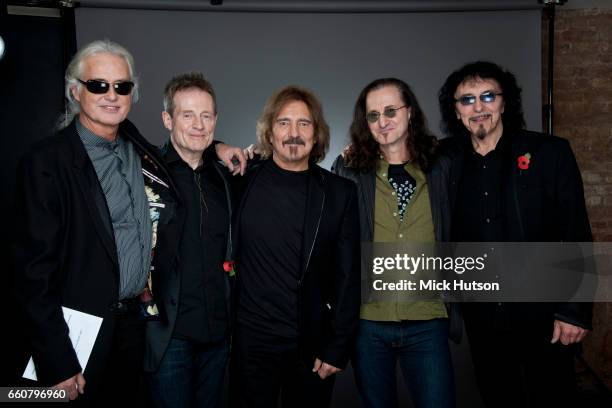 Jimmy Page, John Paul Jones, Geezer Butler, Geddy Lee and Tony Iommi, London, 10th November 2010.