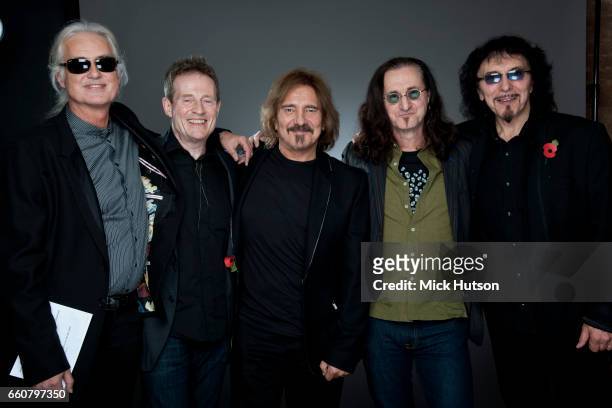 Jimmy Page, John Paul Jones, Geezer Butler, Geddy Lee and Tony Iommi, London, 10th November 2010.