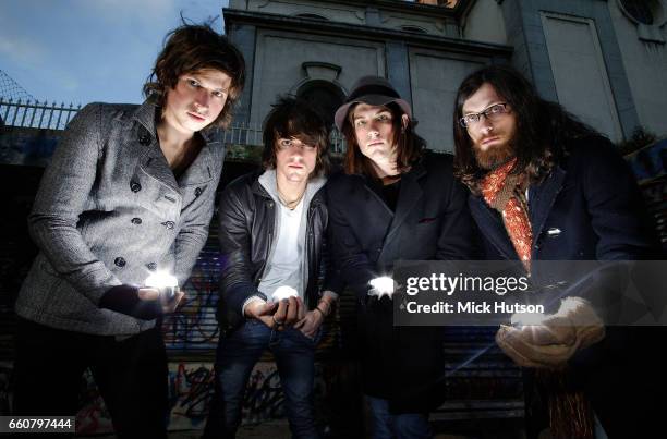 Caleb Followill, Jared Followill, Matthew Followill, Nathan Followill of Kings Of Leon, Paris, 11th November 2004.