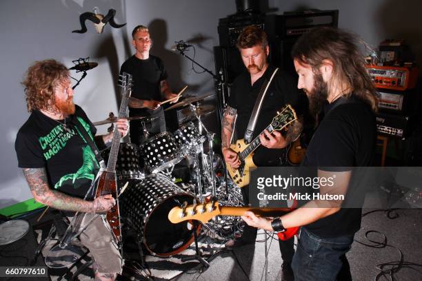 Mastodon rehearsing, Brann Dailor, Brent Hinds, Bill Kelliher, Troy Sanders, Atlanta, Georgia, United States, 12th August 2011.