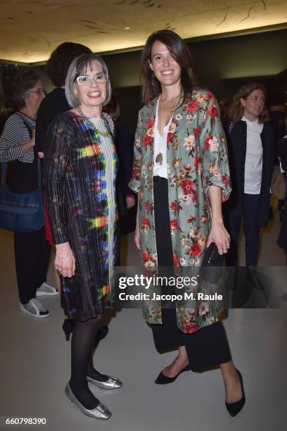 Ilaria Tronchetti Provera and Claudia Consolandi attend Andy Warhol - Sixty Last Suppers exhibition private view and dinner party hosted by Gagosian...