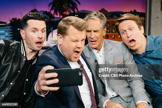 The Late Late Show with James Corden airing Monday, March 27 with guests J.J. Redick, Scott Bakula, and Pete Holmes.