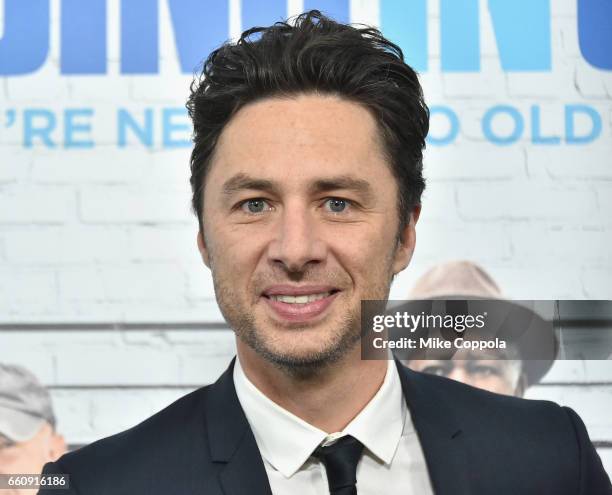 Zach Braff attends the "Going In Style" New York Premiere at SVA Theatre on March 30, 2017 in New York City.