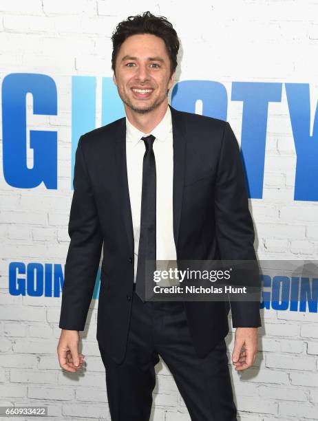 Zach Braff attends the "Going In Style" New York Premiere at SVA Theatre on March 30, 2017 in New York City.