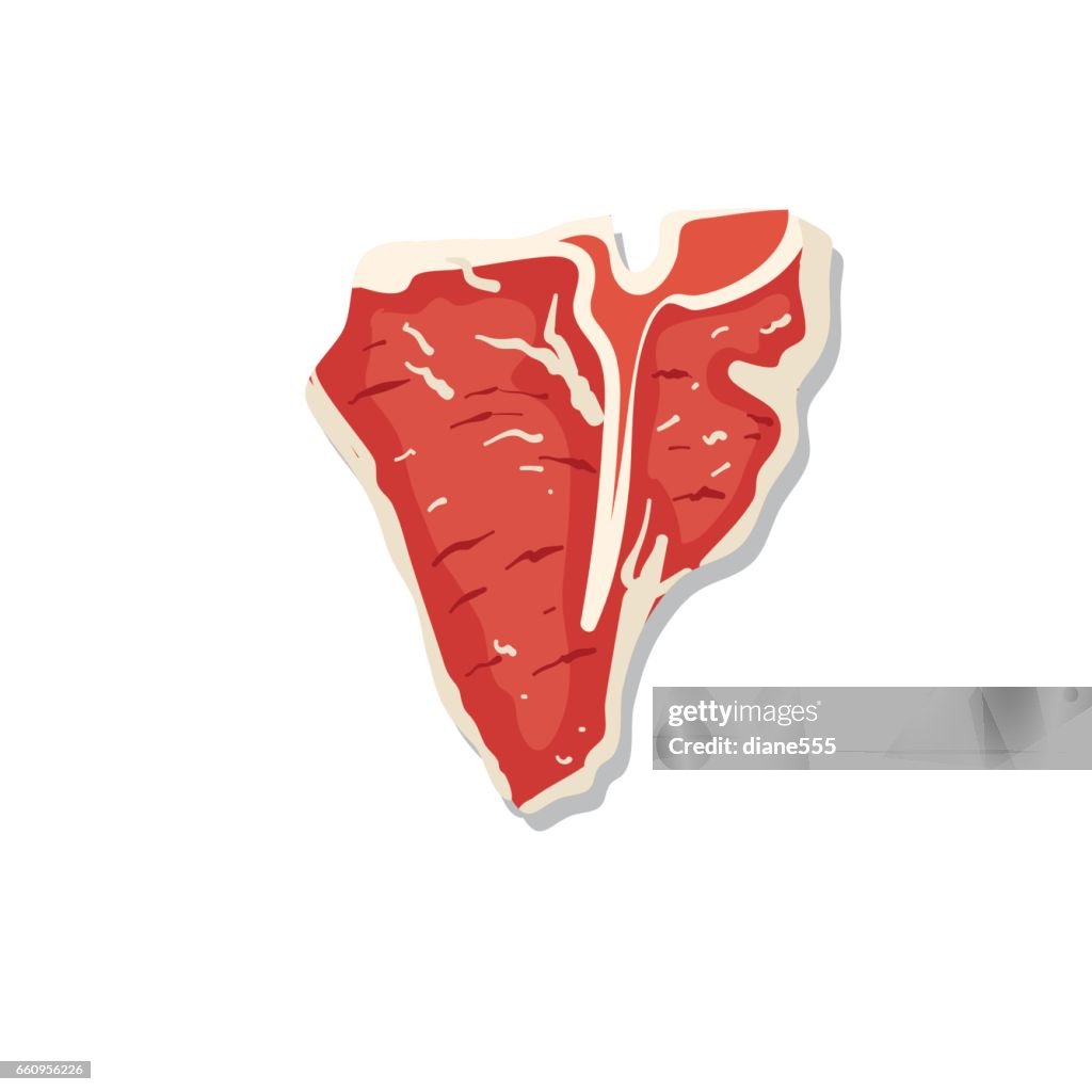 Fresh Steak On White Background.