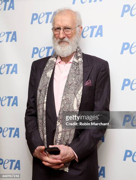 James Cromwell attends model Amina Blue unveil of new PETA campaign at West Side YMCA on March 30, 2017 in New York City.