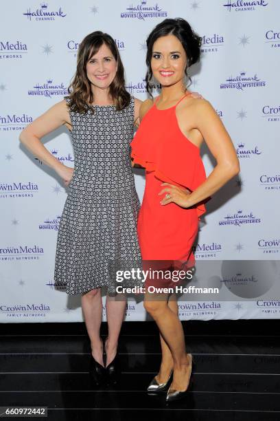 Kellie Martin and Danica McKellar at Crown Media's Upfront Event at Rainbow Room on March 29, 2017 in New York City.
