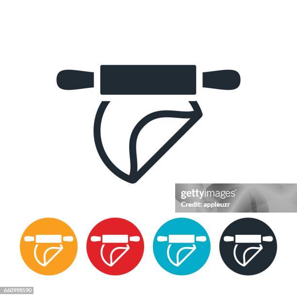 pizza dough icon - bread dough stock illustrations