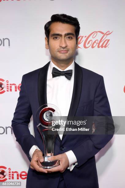 Actor, comedian and writer Kumail Nanjiani, recipient of the Comedy Star of the Year Award, attends the CinemaCon Big Screen Achievement Awards...