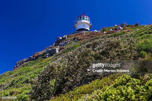 cape point lighthouse and blue sky - cape point stock pictures, royalty-free photos & images