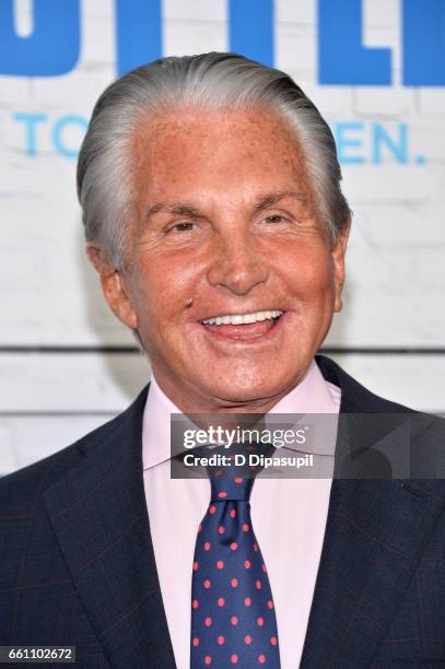 George Hamilton attends the "Going in Style" New York premiere at SVA Theatre on March 30, 2017 in New York City.