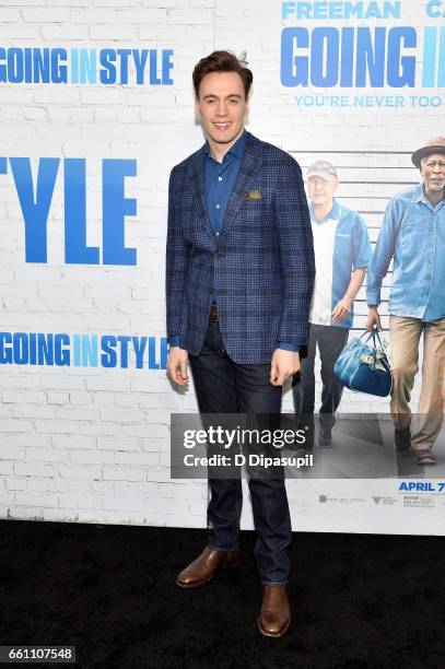 Erich Bergen attends the "Going in Style" New York premiere at SVA Theatre on March 30, 2017 in New York City.