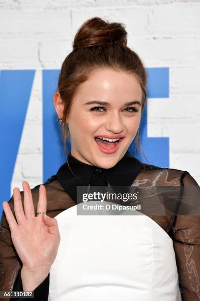Joey King attends the "Going in Style" New York premiere at SVA Theatre on March 30, 2017 in New York City.
