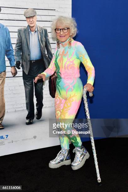 Baddie Winkle attends the "Going in Style" New York premiere at SVA Theatre on March 30, 2017 in New York City.