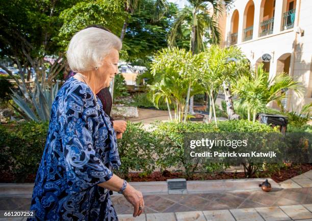 Princess Beatrix of The Netherlands visits the University of Aruba for two debates of the youth parliament about Economy versus Nature and Tourism...