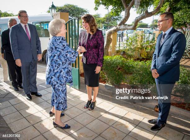 Princess Beatrix of The Netherlands visits the University of Aruba for two debates of the youth parliament about Economy versus Nature and Tourism...