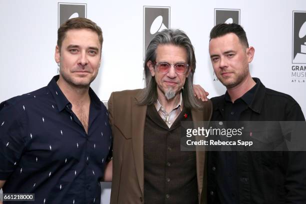 Sean Stuart, Vice President of the GRAMMY Foundation Scott Goldman and Colin Hanks attend Reel to Reel: Eagles of Death Metal: Our Friends at The...