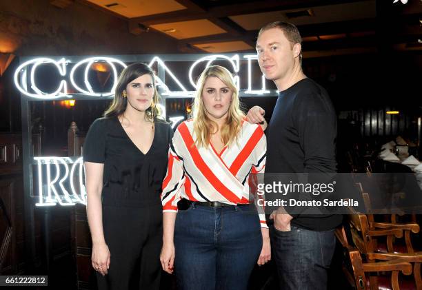 Rodarte Co-Founders Laura Mulleavy, Kate Mulleavy and Coach Creative Director Stuart Vevers attend the Coach & Rodarte celebration for their Spring...
