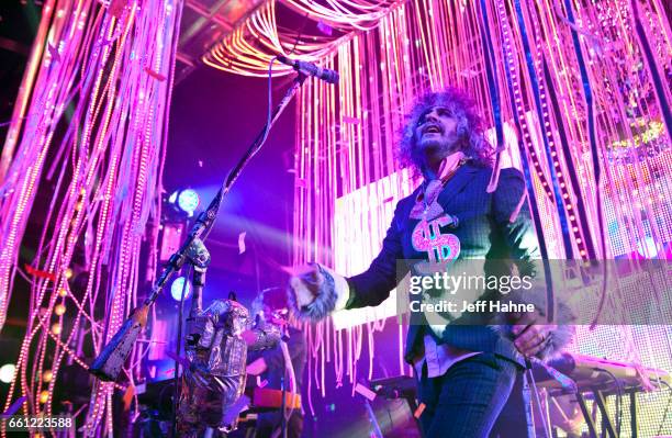 Singer Wayne Coyne of The Flaming Lips performs at The Fillmore Charlotte on March 30, 2017 in Charlotte, North Carolina.