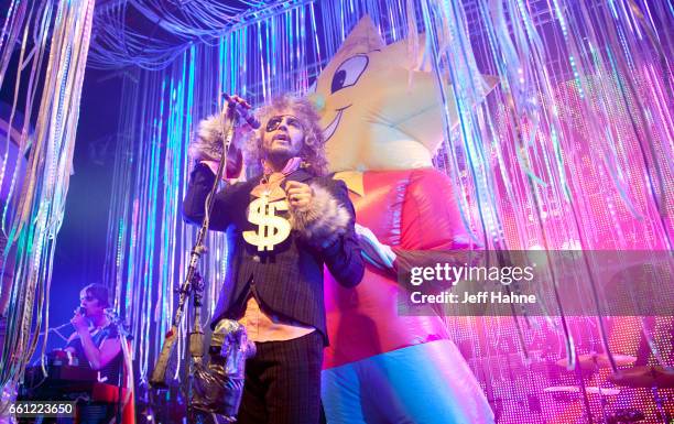 Singer Wayne Coyne of The Flaming Lips performs at The Fillmore Charlotte on March 30, 2017 in Charlotte, North Carolina.