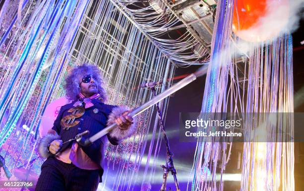 Singer Wayne Coyne of The Flaming Lips performs at The Fillmore Charlotte on March 30, 2017 in Charlotte, North Carolina.