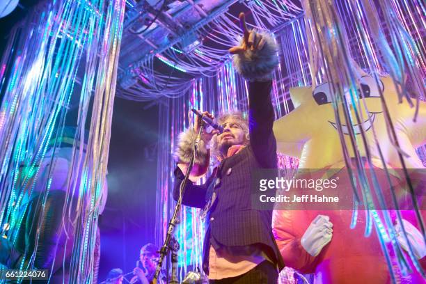 Singer Wayne Coyne of The Flaming Lips performs at The Fillmore Charlotte on March 30, 2017 in Charlotte, North Carolina.
