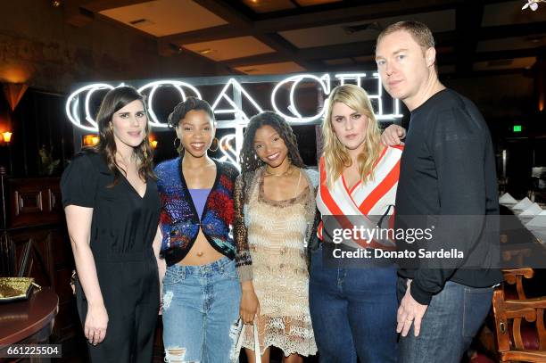 Rodarte Co-Founder Laura Mulleavy, actors/singers Chloe Bailey, Halle Bailey, Rodarte Co-Founder Kate Mulleavy, and Coach Creative Director Stuart...