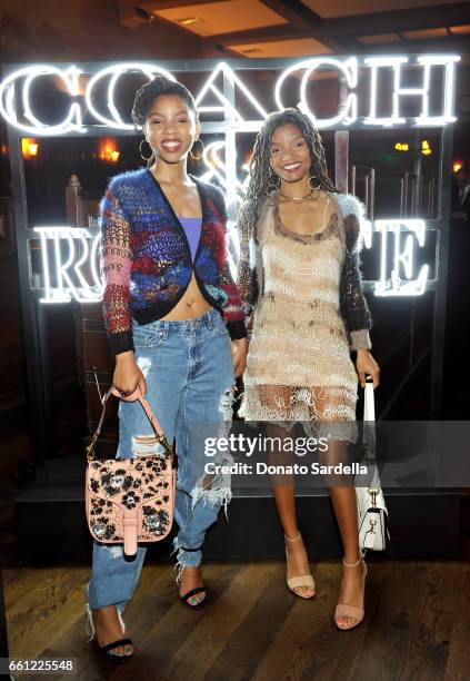 Actors/singers Chloe Bailey and Halle Bailey attend the Coach & Rodarte celebration for their Spring 2017 Collaboration at Musso & Frank on March 30,...