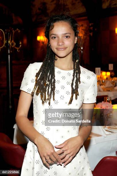 Actor Sasha Lane attends the Coach & Rodarte celebration for their Spring 2017 Collaboration at Musso & Frank on March 30, 2017 in Hollywood,...