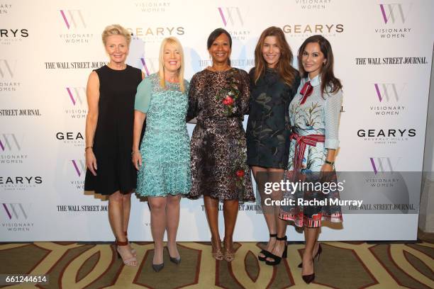 Visionary Women Executive Board Members Shelley Reid, Lili Bosse, Nicole Avant, Veronica Grazer, and Angella Nazarian attend the Visionary Women's...