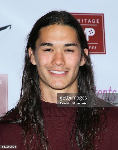 Booboo Stewart attends the premiere of Meritage Pictures' 'Pitching Tents' on March 30, 2017 in Santa Monica, California.