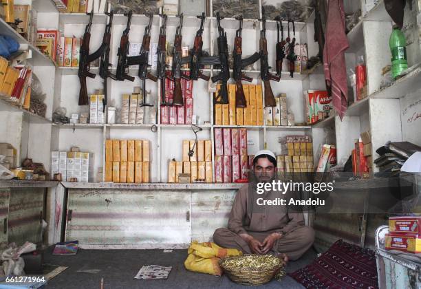 Gun manufacturer is seen at his shop in Darra Adam Khel village, Peshawar, Pakistan on March 30, 2017. Most of the Darra Adam Khel villagers earn...