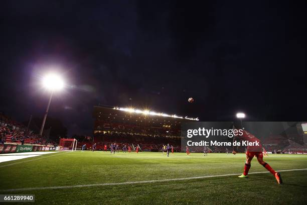 General view during the round 25 A-League match between Adelaide United and Perth Glory at Coopers Stadium on March 31, 2017 in Adelaide, Australia.