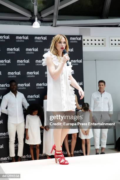 Actress Marta Hazas attends the presentation of the new models of Merkal brand shoes on March 30, 2017 in Madrid, Spain.