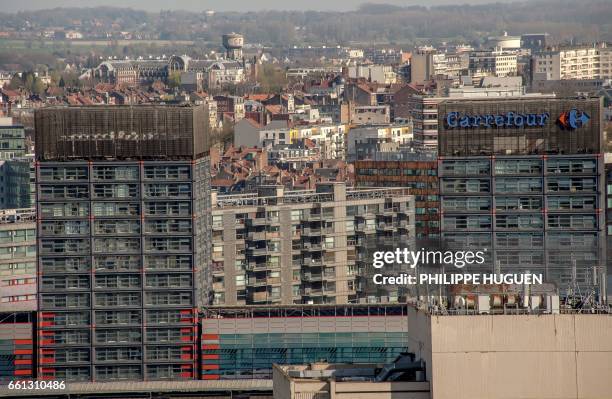 Picture taken on March 30, 2017 shows a view of the northern French city of Lille. / AFP PHOTO / PHILIPPE HUGUEN