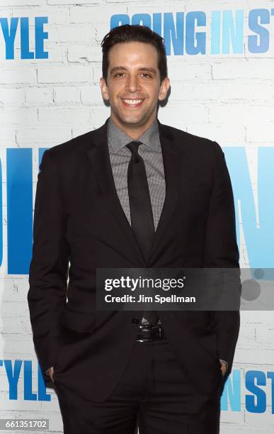 Actor Nick Cordero attends the "Going In Style" New York premiere at SVA Theatre on March 30, 2017 in New York City.