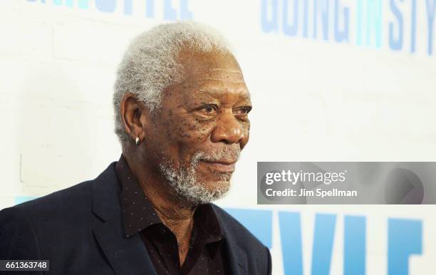 Actor Morgan Freeman attends the "Going In Style" New York premiere at SVA Theatre on March 30, 2017 in New York City.