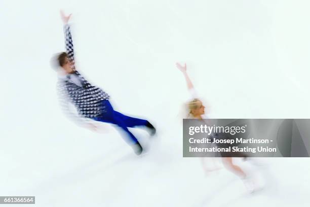 Nicole Kuzmichova and Alexandr Sinicyn of Czech Republic compete in the Ice Dance Short Dance during day three of the World Figure Skating...