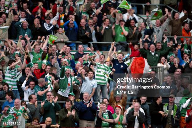 Ireland fans soak up the atmosphere at Lansdowne Road