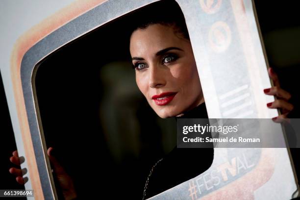 Pilar Rubio attends Ninja Warrior photocall on March 31, 2017 in Burgos, Spain.