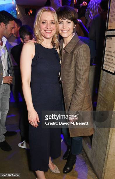 Anne-Marie Duff and Gemma Arterton attend 'Brave New Works: The Almeida Fundraising Gala 2017' at The Almeida Theatre on March 30, 2017 in London,...
