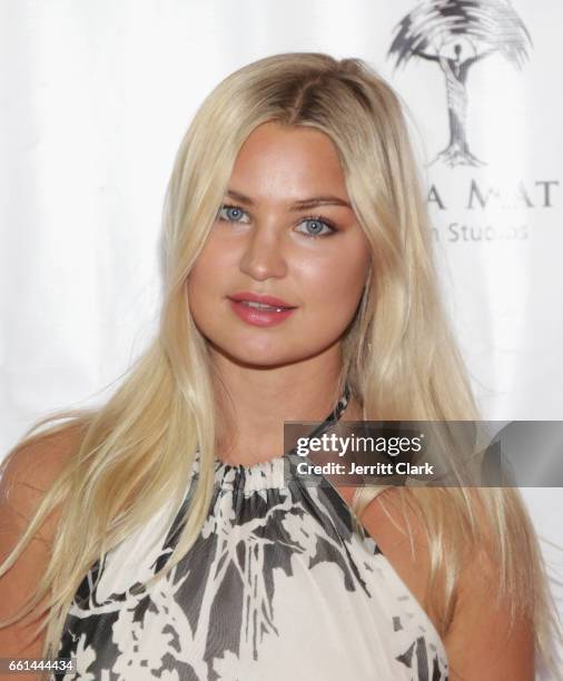 Model Jennifer Akerman attends the Fathom Events And Terra Mater Film Studios Premiere Event For "MindGamers: One Thousand Minds Connected Live" -...