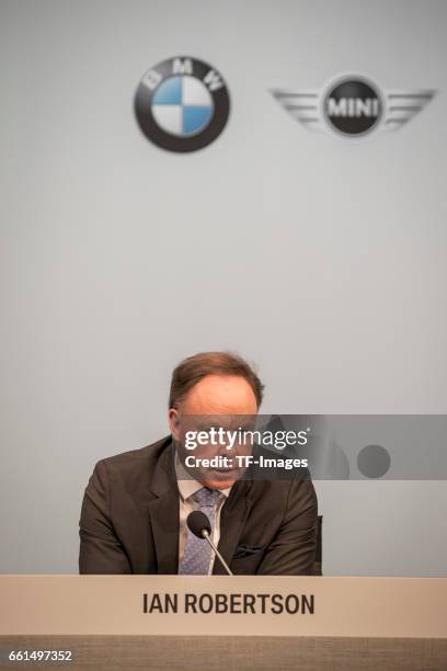 Dr. Ian Robertson looks on during his speech at the annual accounts press conference at the BWM World in Munich, Germany on March 21, 2017.