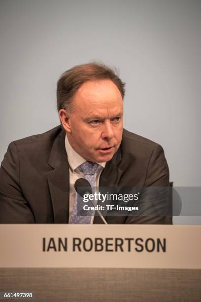 Dr. Ian Robertson looks on during his speech at the annual accounts press conference at the BWM World in Munich, Germany on March 21, 2017.